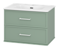 Тумба под раковину Brevita Verde 70 подвесная (зеленая) Ver-09070-0102Я
