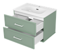 Тумба под раковину Brevita Verde 70 подвесная (зеленая) Ver-09070-0102Я