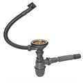 Сифон MIXLINE 3 1/2*40  с прямоуг. переливом, с гофрой 40*40  PRO БРОНЗА (551690) 551690 - фото 186712