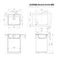 Мойка ULGRAN Quartz уголь (Forte 580-07) Forte 580-07