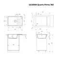 Мойка ULGRAN Quartz жасмин (Prima 760-01) Prima 760-01