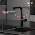 Смеситель для кухни IDDIS Pure с каналом для фильтрованной воды и выдвижным изливом, черный матовый (PURBLPFi05N) PURBLPFi05N