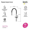 Смеситель для кухни с каналом для фильтрованной воды и гибким изливом IDDIS Ikon хром (IKNSBFFi05) IKNSBFFi05