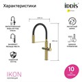 Смеситель для кухни с каналом для фильтрованной воды и гибким изливом IDDIS Ikon матовое золото (IKNMGFFi05) IKNMGFFi05