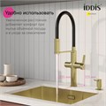 Смеситель для кухни с каналом для фильтрованной воды и гибким изливом IDDIS Ikon матовое золото (IKNMGFFi05) IKNMGFFi05