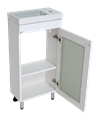 Урал - 40 Тумба напольная прямая со стекл. (ПВХ) + раковина УТ000011699