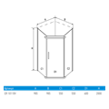 Душевой уголок ERLIT 101 серия ER10110V-C4 тонированное стекло ER10110V-C4
