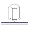 Душевой уголок ALEX BAITLER 2 серия AB215-100 прозрачное стекло AB215-100