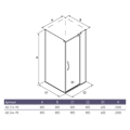 Душевой уголок ALEX BAITLER 2 серия AB214-90 прозрачное стекло AB214-90