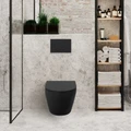 Унитаз подвесной безободковый, черный матовый BelBagno COLORATO BB062CHR-MB 201608