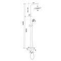 Стойка душевая с терм. смесителем для ванны и верхним душем DUSHA, DUS08-302 DUS08-302