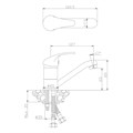 Смеситель для раковины с поворотным изливом LISTOK, LIS01-220 LIS01-220