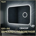 Зеркало настенное с подсветкой в ванную Teymi Solli 120х80 LED сенсор на взмах увеличительное зеркало 3х T20212IRU 1189417