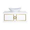 STEFFANY -105 Тумба подвесная 2 дв. с латунными вставками / столешница / раковина УТ000012708 STEFFANY -105 Тумба подвесная 2 дв. с латунными вставками / столешница / раковина УТ000012708