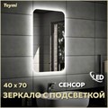 Зеркало настенное с подсветкой в ванную Teymi Solli 40х70 LED сенсор на взмах T20201IR 1190404 - фото 190075
