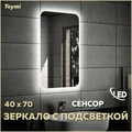 Зеркало настенное с подсветкой в ванную Teymi Solli 40х70 LED сенсор на взмах T20201IR 1190404