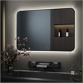 Зеркало настенное с подсветкой в ванную Teymi Solli Black Soft Line 100x70 LED сенсор на взмах T20231S 1201622