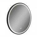 Зеркало настенное с подсветкой в ванную круглое Teymi Lina Supernova Black D80 LED сенсор антипар T20124 1221084