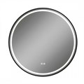 Зеркало настенное с подсветкой в ванную круглое Teymi Lina Supernova Black D80 LED сенсор антипар T20124 1221084