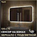 Зеркало настенное с подсветкой в ванную Teymi Solli Black Soft Line 120x70 LED сенсор на взмах T20230S 1201621 - фото 190258