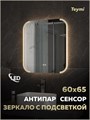Зеркало настенное с подсветкой в ванную Teymi Solli Luxor 600х650 LED сенсор антипар T20401 1221085