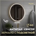 Зеркало настенное с подсветкой в ванную круглое Teymi Lina Supernova Gold D80 LED сенсор антипар T20123 1221083 - фото 190479