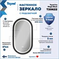 Зеркало настенное с подсветкой в ванную Teymi Iva Magic Black 500х900 LED сенсор антипар T20622 1223544