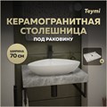 Столешница под раковину керамогранитная 70 см Teymi Helmi цвет серый мрамор T150207 1220094 - фото 190607
