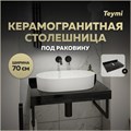 Столешница под раковину керамогранитная 70 см Teymi Helmi цвет черный мрамор T150307 1220099 - фото 190682