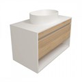 Тумба подвесная для ванной 85 см Teymi Ritta корпус белый фасад дуб T60540 1223549