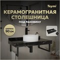 Столешница под раковину керамогранитная 90 см Teymi Helmi цвет черный мрамор T150309 1220101 - фото 190718