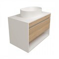 Тумба подвесная для ванной 75 см Teymi Ritta корпус белый фасад дуб T60539 1223548