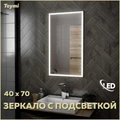 Зеркало настенное с подсветкой в ванную Teymi Helmi Black Edition 40х70 LED T20301 1189781