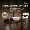 Столешница под раковину керамогранитная 100 см Teymi Helmi цвет черный мрамор T150310 1220102 - фото 190790