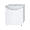 Чегет - 75 Тумба напольная прямая белая 2 дв. + раковина УТ000013347