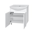 Чегет - 75 Тумба напольная прямая белая 2 дв. + раковина УТ000013347