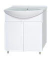 Чегет - 75 Тумба напольная прямая белая 2 дв. + раковина УТ000013347