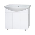 Чегет - 85 Тумба напольная прямая белая 3 дв. + раковина УТ000013349