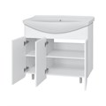 Чегет - 85 Тумба напольная прямая белая 3 дв. + раковина УТ000013349