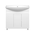 Чегет - 85 Тумба напольная прямая белая 3 дв. + раковина УТ000013349