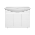Чегет -105 Тумба напольная прямая белая 3 дв. + раковина УТ000013354