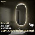 Зеркало настенное с подсветкой в ванную Teymi Iva 55х105 LED сенсор антипар T20602SA 1176107 - фото 191298