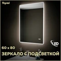 Зеркало настенное с подсветкой в ванную Teymi Aina 60х80 LED часы T20004С 1176109