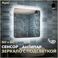 Зеркало настенное с подсветкой в ванную Teymi Solli 80х80 LED сенсор антипар T20206SA 1172124 - фото 191352