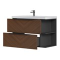 Тумба EQUIL Forest 90 подвесная 2 ящ. орех/графит (под раковину 978857(90)L) tpFOREST90.2Y-31