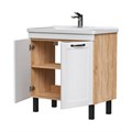 Тумба EQUIL Lago 80 напольная 2 дв. белый/дерево (под раковину Миранда 80) tnLAGO80.2D-04