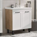 Тумба EQUIL Lago 80 напольная 2 дв. белый/дерево (под раковину Миранда 80) tnLAGO80.2D-04