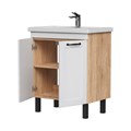 Тумба EQUIL Lago 70 напольная 2 дв. белый/дерево (под раковину Миранда 70) tnLAGO70.2D-04