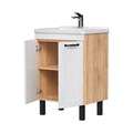 Тумба EQUIL Lago 60 напольная 2 дв. белый/дерево (под раковину Миранда 60) tnLAGO60.2D-04