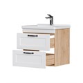Тумба EQUIL Lago 60 подвесная 2 ящ. белый/дерево (под раковину Миранда 60) tpLAGO60.2Y-04